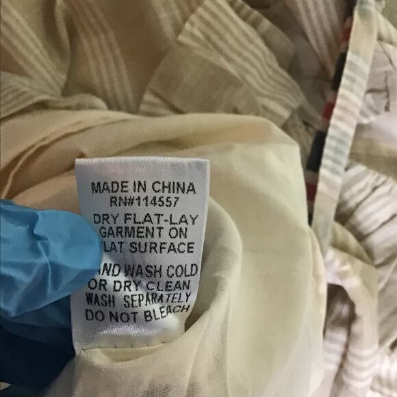 THML Dress Women Sz Large NWT Tan Summer Sleeveless lined Ruffle knee le… - Picture 7 of 9